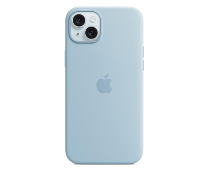 Etui do telefonów APPLE Silikonowe etui z MagSafe iPhone 15 Plus jasnoniebieskie